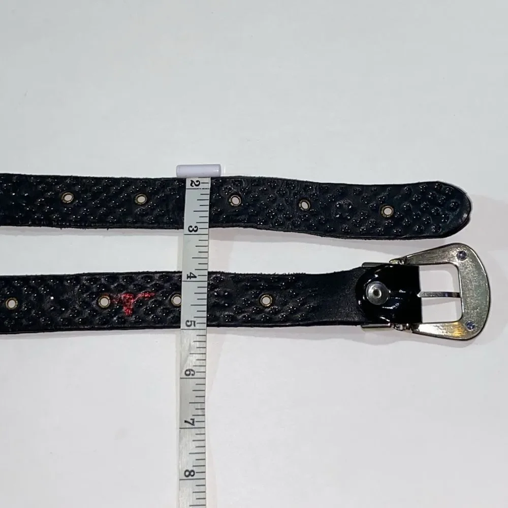 Japanese Y2K Punk Crystal Studded Black and Gold Belt Unisex One Size